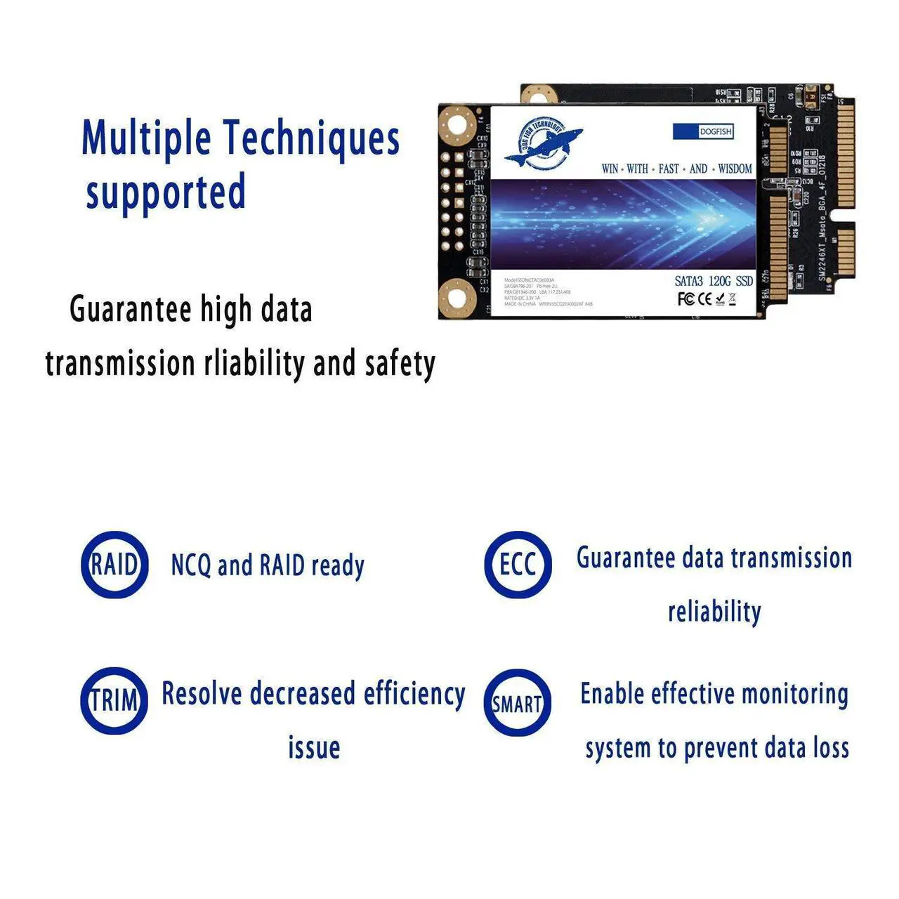 Alt view image 4 of 4 - Dogfish Msata 480GB Internal Solid State Drive Mini Sata SSD Disk Drive High Performance Hard Drive for Desktop Laptop Notebook (MSATA, 480GB)