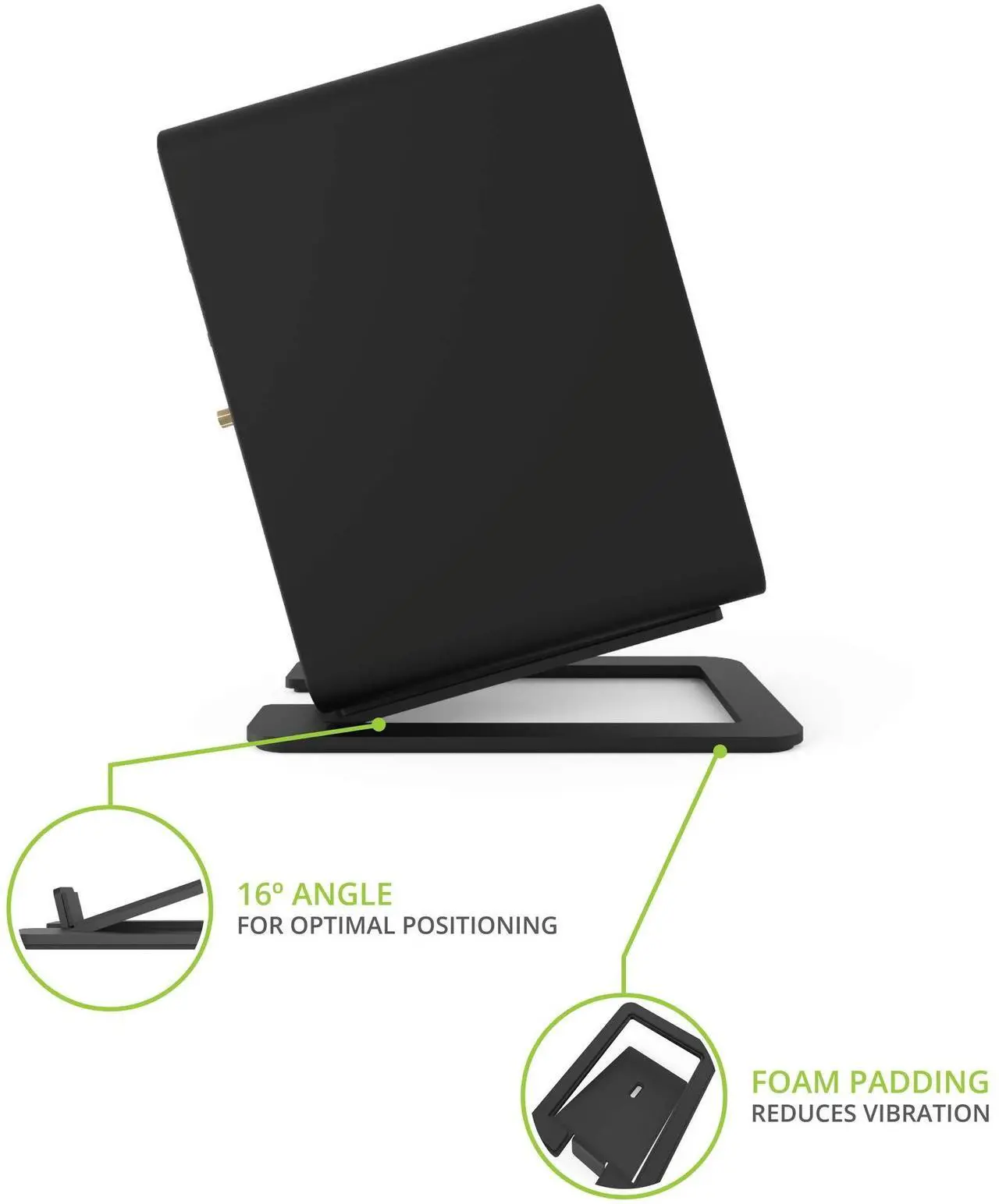Alt view image 5 of 5 - Kanto S6 Tilted Desktop Speaker Stands for Large Bookshelf Speakers & Full-Size 5-7 Studio Monitors | Supports 20 lbs | Damping Foam Padding | ¼-20 Mounting | Pair | Black