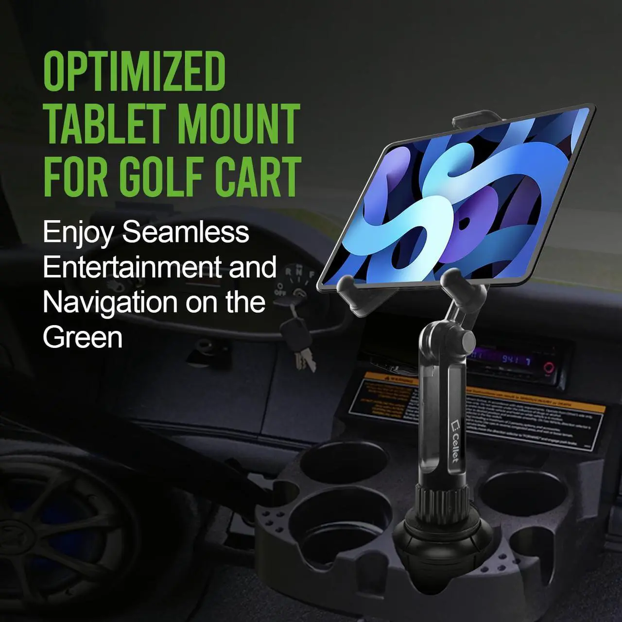 Alt view image 4 of 5 - Universal Car Cup Holder Tablet Mount  Adjustable Gooseneck Stand for iPad, Galaxy, Kindle, Smartphones & More  Stable Base Fits Cup Holders 2.5"-4" for Front & Back Seat Use