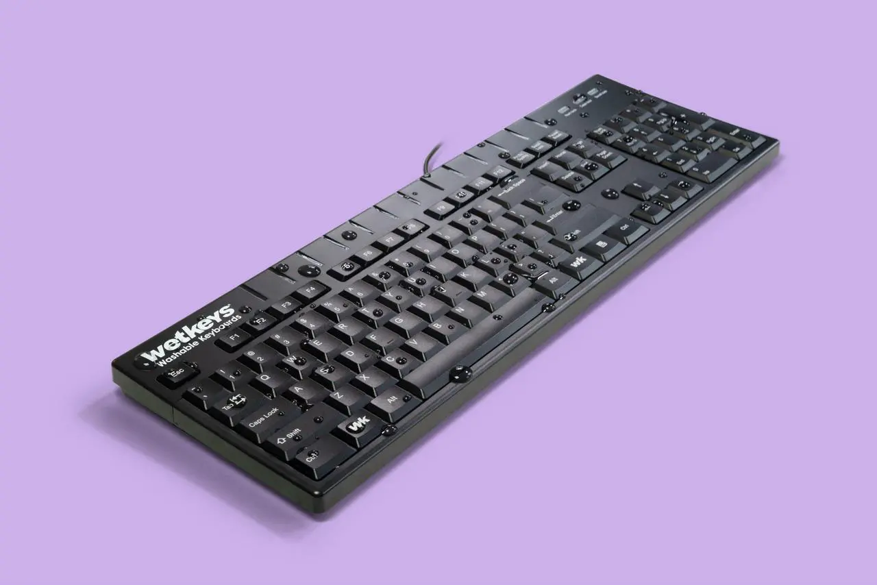 Alt view image 5 of 5 - WetKeys Professional-Grade Full-Size ABS Plastic Washable Keyboard with 10-Key Number-pad (USB) (Black) | KBWKABS104-BK