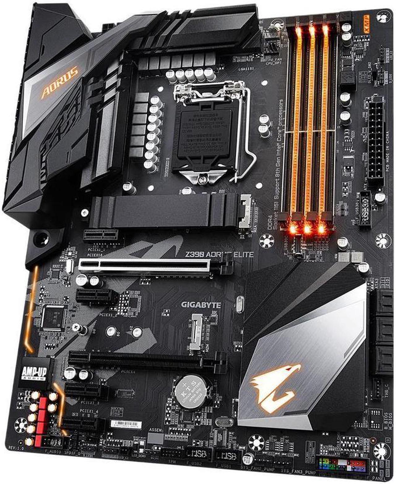 Alt view image 3 of 6 - GIGABYTE Z390 AORUS ELITE LGA 1151 (300 Series) Intel Z390 SATA 6Gb/s ATX Intel Motherboard