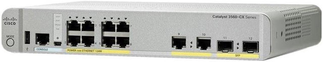 Catalyst 3560-CX 8 - port compact Switch Layer 3, POE- 8 x 10/100/1000 Ethernet Ports - WS-C3560CX-8PC-S