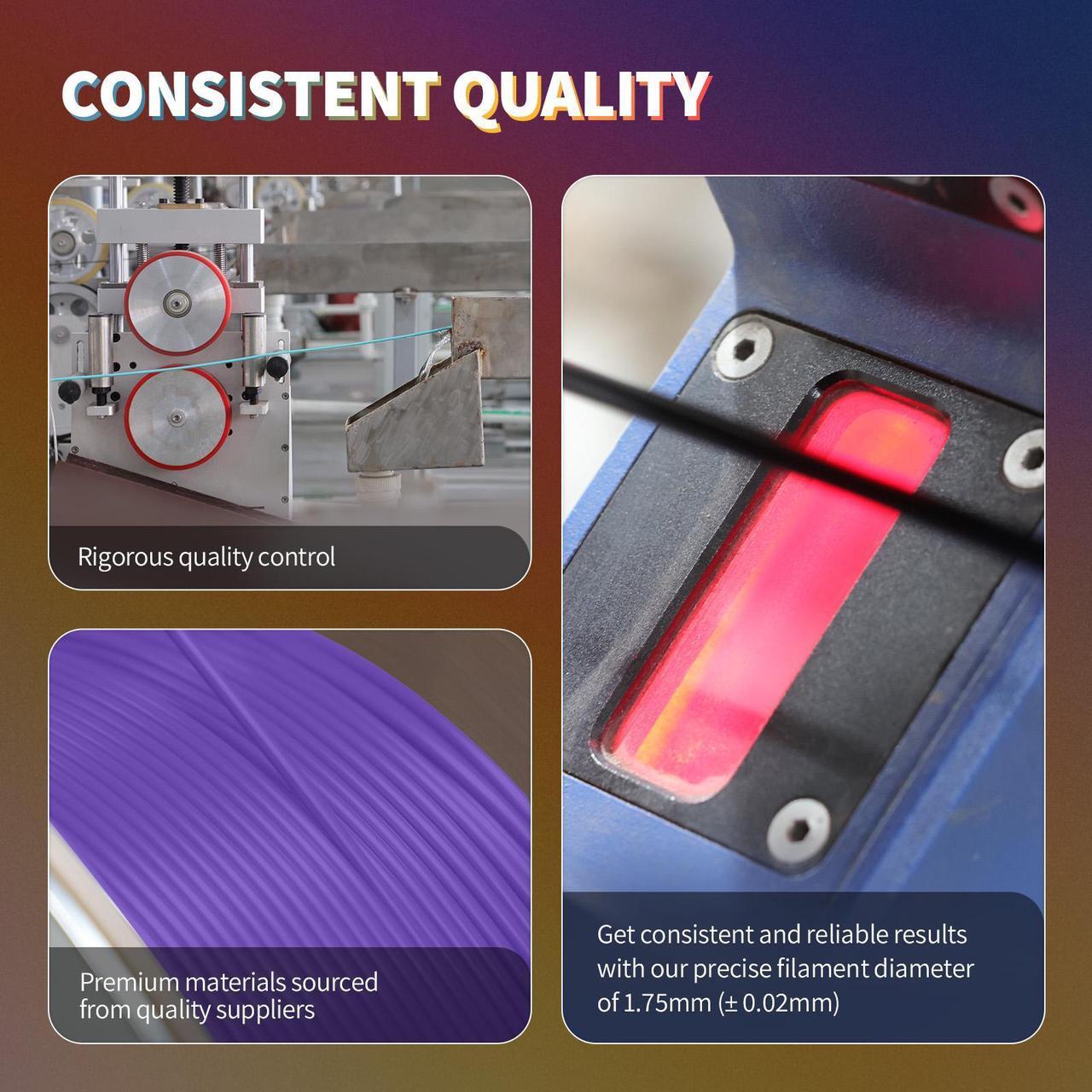 Alt view image 4 of 7 - OVERTURE PLA Filament 1.75mm PLA 3D Printer Filament, 1kg Cardboard Spool (2.2lbs), Dimensional Accuracy +/- 0.03mm, Fit Most FDM Printer (Purple)