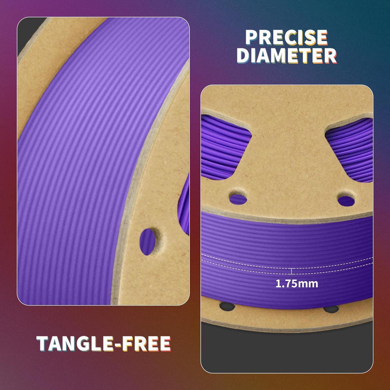 Alt view image 7 of 7 - OVERTURE PLA Filament 1.75mm PLA 3D Printer Filament, 1kg Cardboard Spool (2.2lbs), Dimensional Accuracy +/- 0.03mm, Fit Most FDM Printer (Purple)