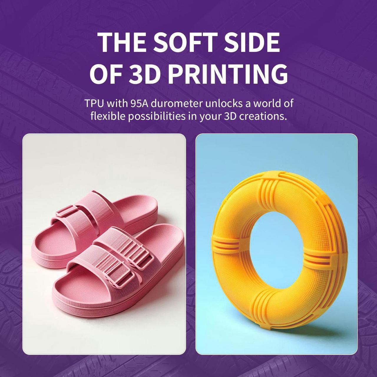 Alt view image 3 of 7 - OVERTURE TPU Filament 1.75mm Flexible TPU Roll, Soft 3D Printer Consumables, 1kg Spool (2.2 lbs), Dimensional Accuracy +/- 0.03 mm (Orange)