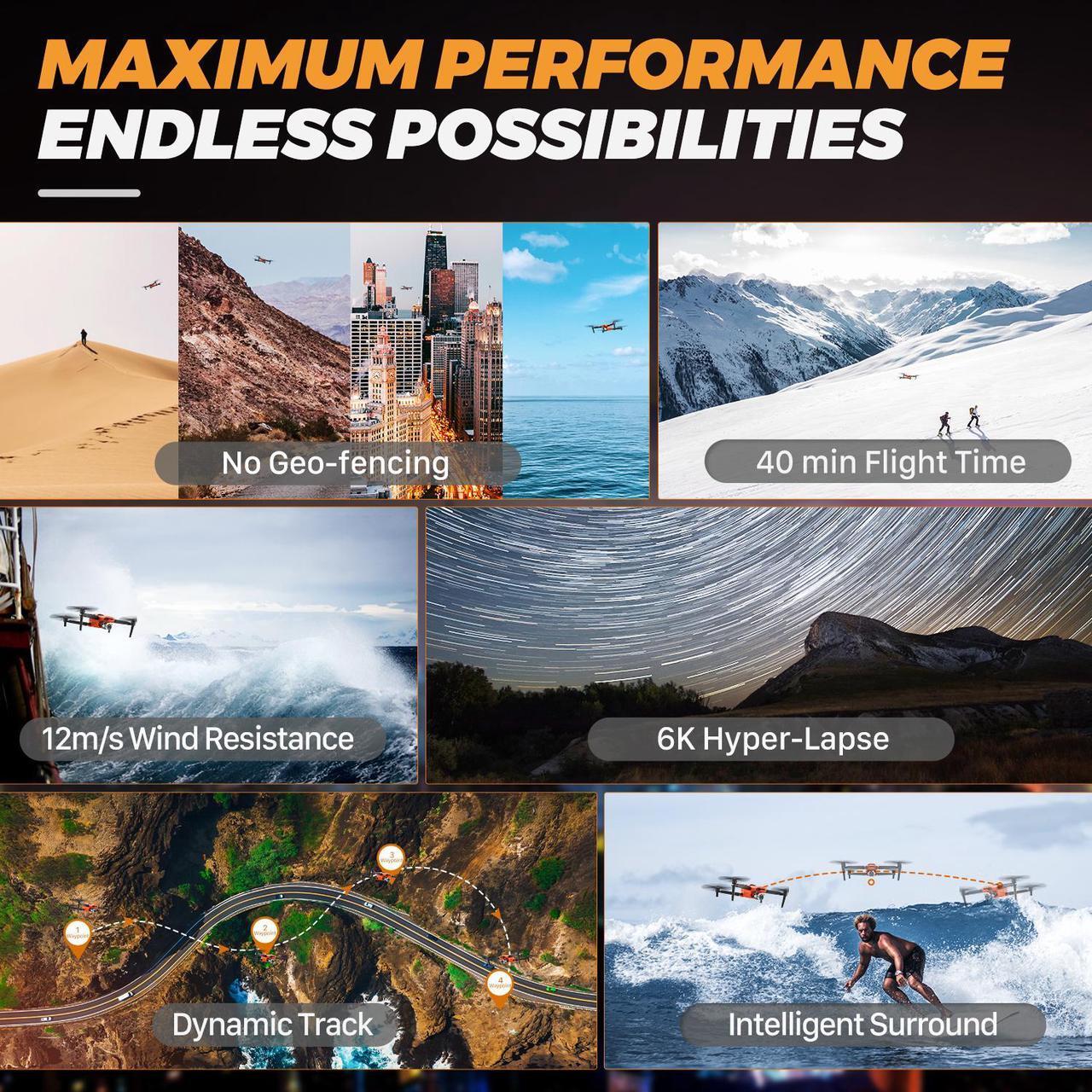 Alt view image 3 of 7 - Autel Robotics EVO II Pro V3 Rugged Bundle (Orange) 6K HD Video Smart Controller Son-y 1" CMOS &12-Bit Image 6K HDR Video, Moonlight Algorithm 2.0 (ISO 44000) 40 Minutes, 15KM Transmission