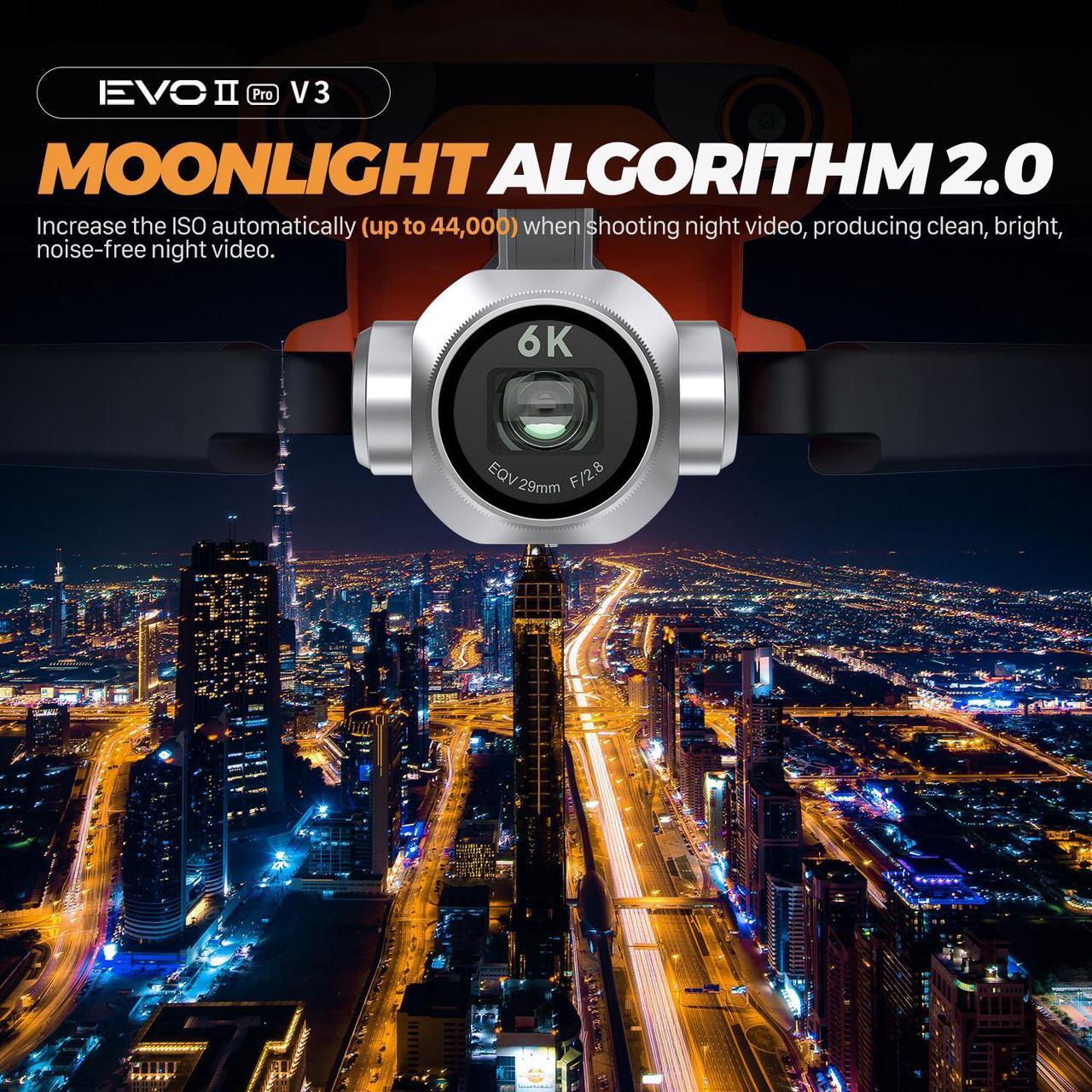 Alt view image 4 of 7 - Autel Robotics EVO II Pro V3 Rugged Bundle (Orange) 6K HD Video Smart Controller Son-y 1" CMOS &12-Bit Image 6K HDR Video, Moonlight Algorithm 2.0 (ISO 44000) 40 Minutes, 15KM Transmission