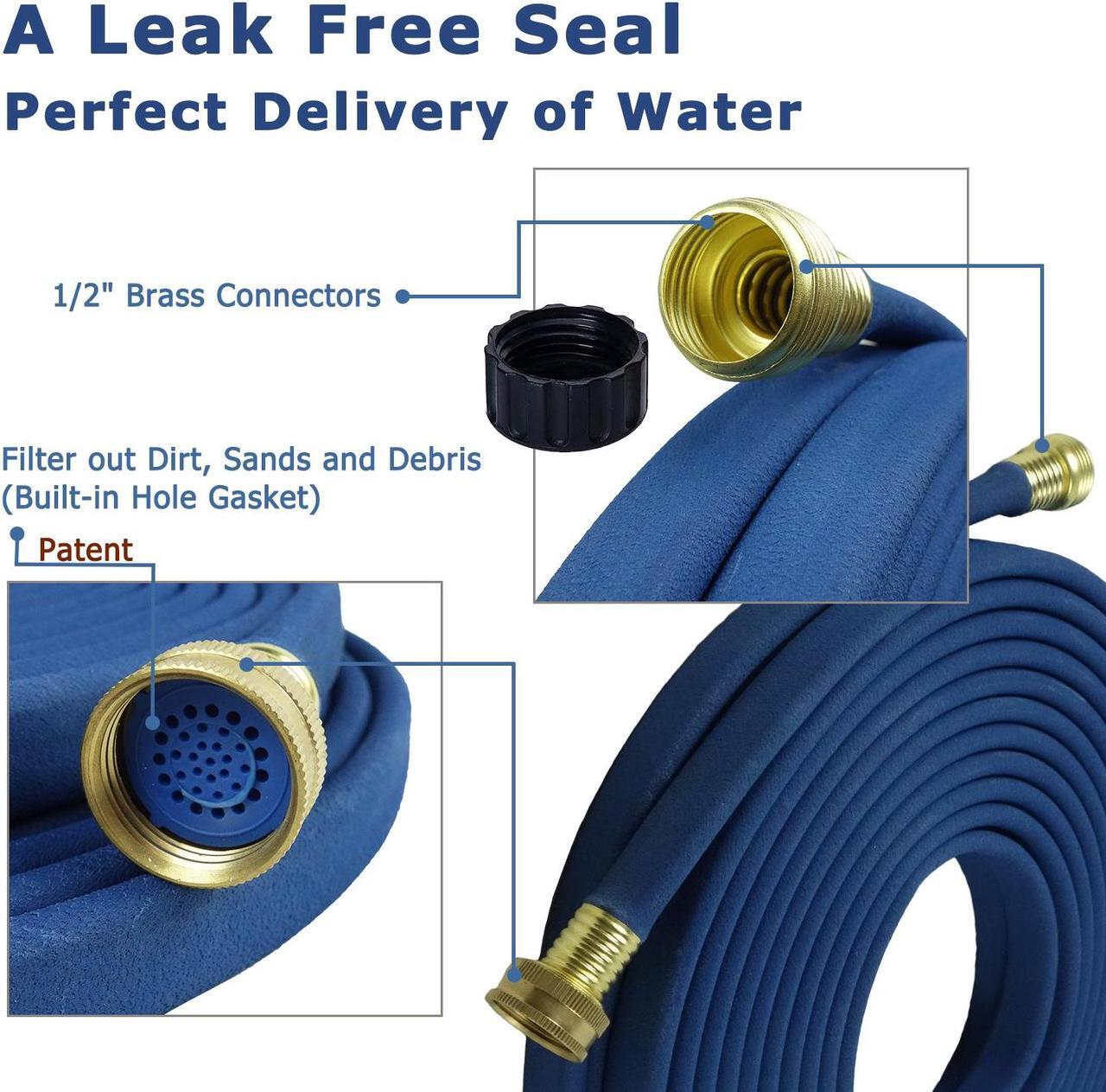 Alt view image 4 of 6 - H2O WORKS Garden Flat Soaker Hose 1/2 in x 50ft,More Water Leakage, Heavy Duty Metal Hose Connector Ends, Perfect Delivery of Water,Garden Flower Bed and Vegetable Patch,Landscaping, Savings 80% Water