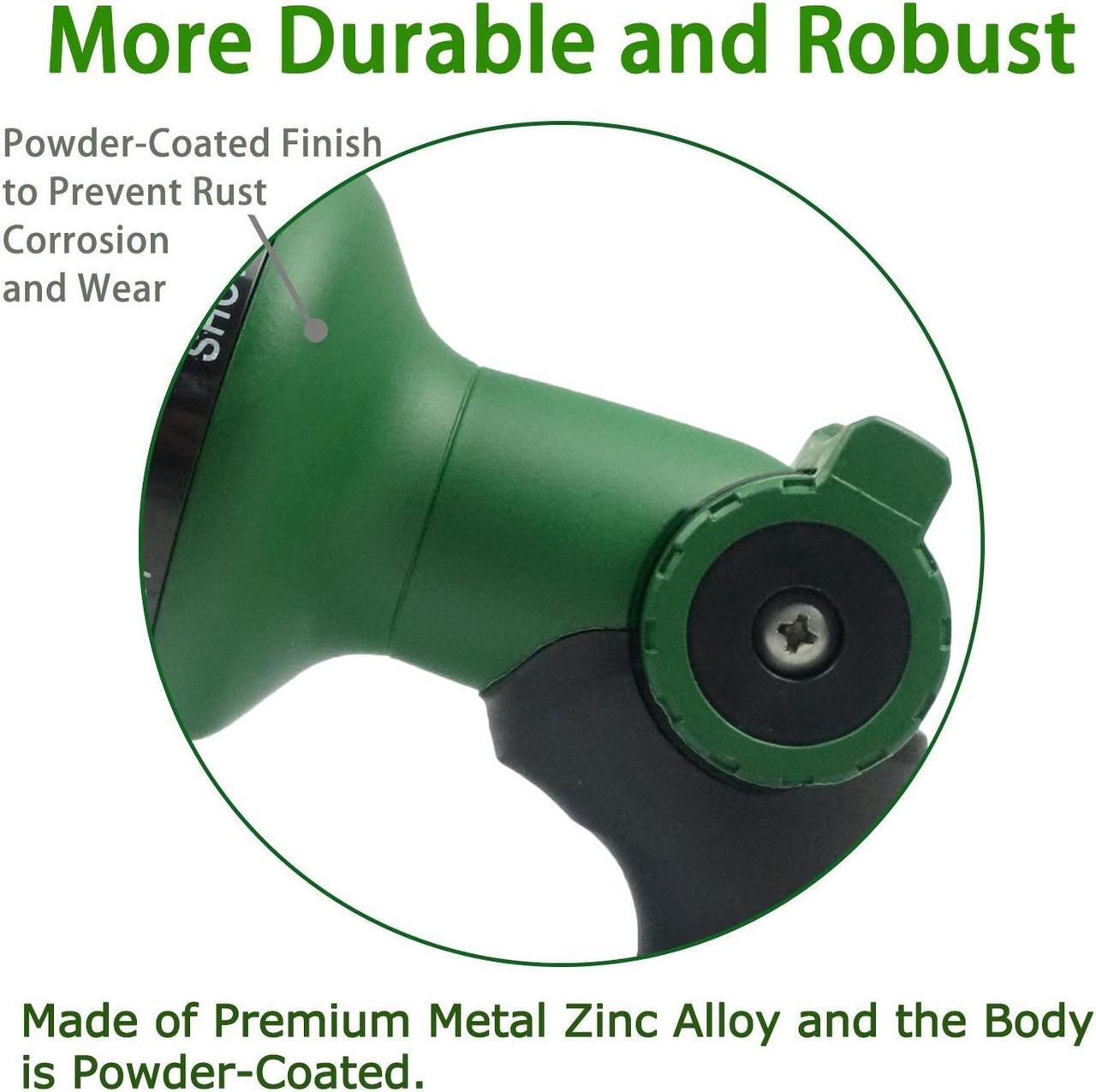 Alt view image 3 of 7 - H2O WORKS Garden Hose Nozzle Thumb Control Heavy Duty Metal Water Nozzle with Adjustable Watering Patterns High Pressure Hose Nozzle Sprayer, Pefect for Car Washing and Pets Showering