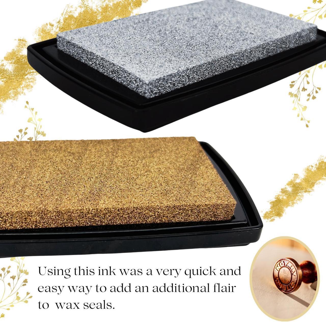 Main image of Ink Pads for Rubber Stamps,Stamp Pad,Stamps for Crafts, Scrapbooking Supplies, Card Making, Embossing Ink, Permanent Ink Pads, Non Toxic, Safe (Gold Ink Pad)