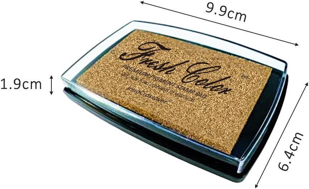 Alt view image 2 of 7 - Ink Pads for Rubber Stamps,Stamp Pad,Stamps for Crafts, Scrapbooking Supplies, Card Making, Embossing Ink, Permanent Ink Pads, Non Toxic, Safe (Gold Ink Pad)