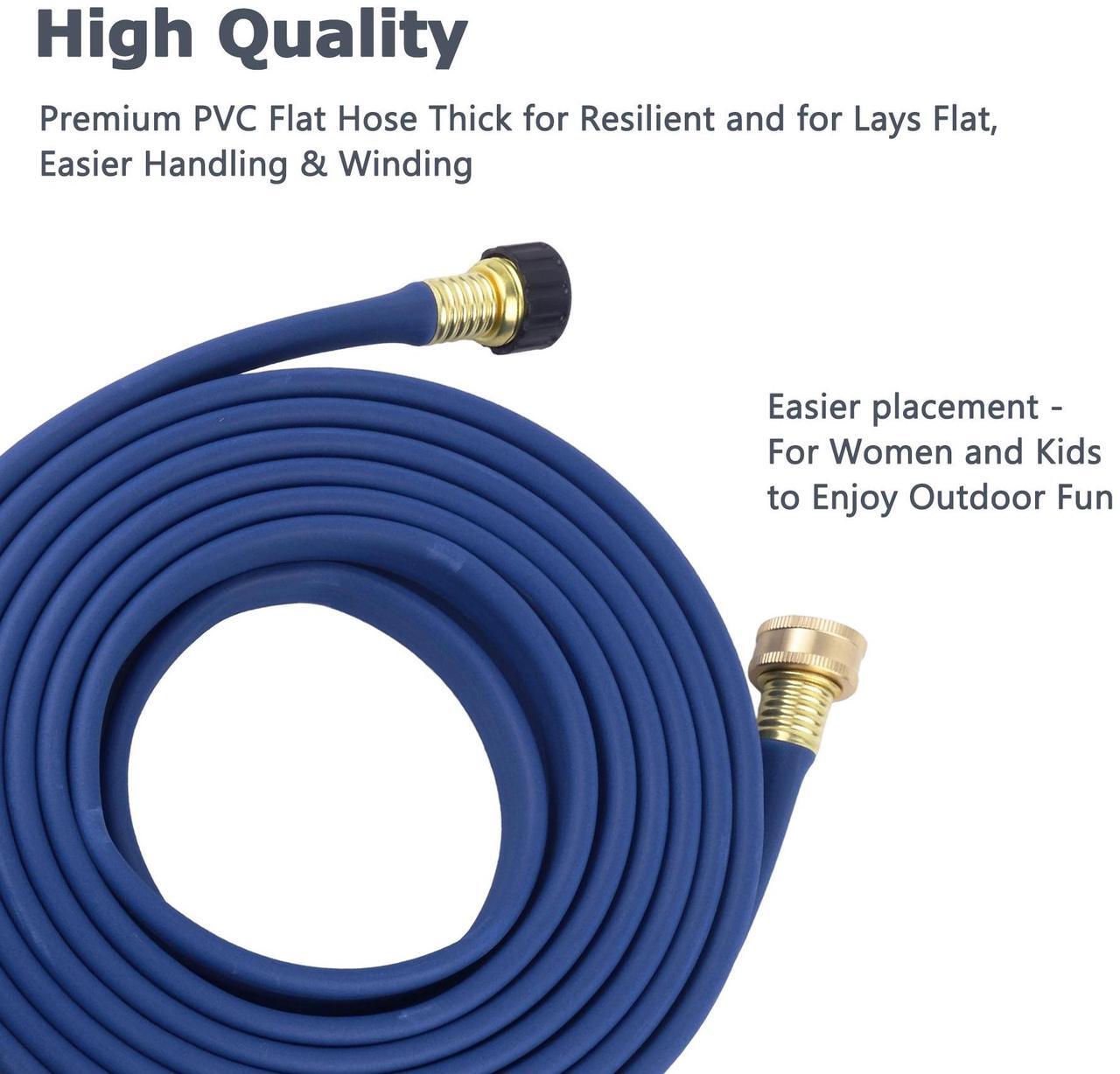Alt view image 2 of 7 - Garden Flat Soaker Hose 1/2 in x 25ft,MHeavy Duty Metal Hose Connector Ends, Perfect Delivery of Water,Garden Flower Bed and Vegetable Patch,Landscaping, Savings 80% Water 25 ft.