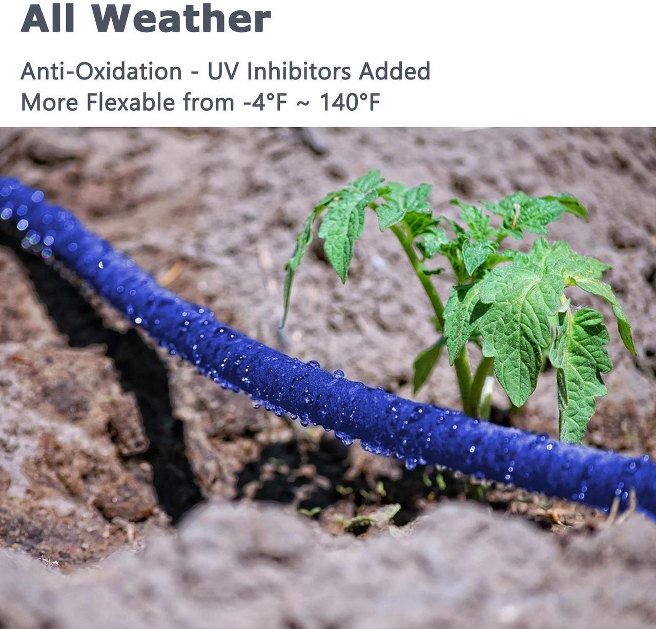 Alt view image 7 of 7 - Garden Flat Soaker Hose 1/2 in x 25ft,MHeavy Duty Metal Hose Connector Ends, Perfect Delivery of Water,Garden Flower Bed and Vegetable Patch,Landscaping, Savings 80% Water 25 ft.