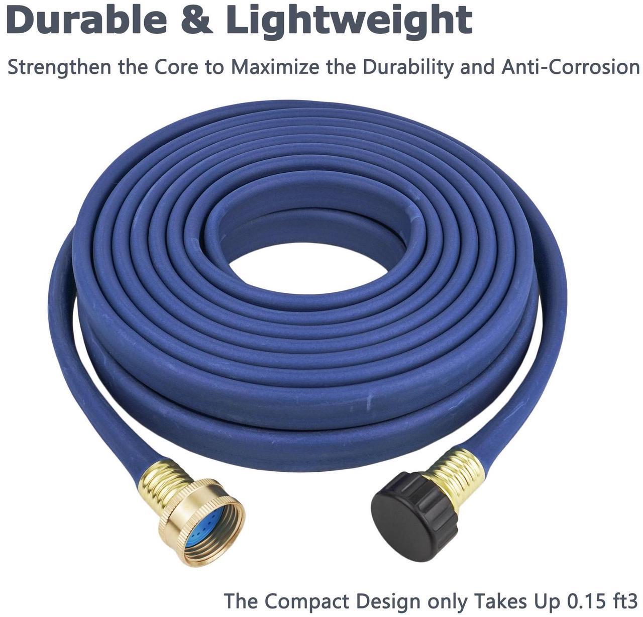 Alt view image 3 of 7 - Garden Flat Soaker Hose 1/2 in x 25ft,MHeavy Duty Metal Hose Connector Ends, Perfect Delivery of Water,Garden Flower Bed and Vegetable Patch,Landscaping, Savings 80% Water 25 ft.