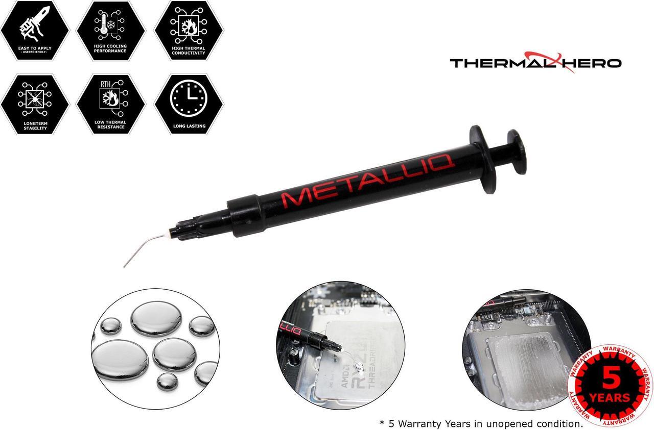 Alt view image 2 of 4 - THERMAL HERO METALLIQ (1g) LIQUID METAL PASTE for CPU | Extreme Overclocking | Xbox PS4 PS5