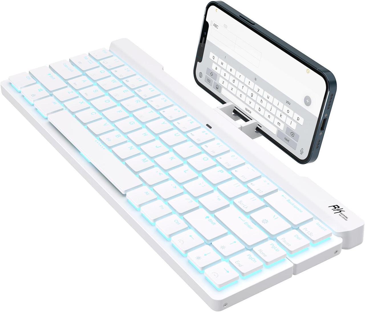 RK ROYAL KLUDGE RK925 60% 68-key Gaming Keyboard White 5Q RGB Foldable Responsive Three Mode Connection Mechanical Keyboard RK Red Switch.