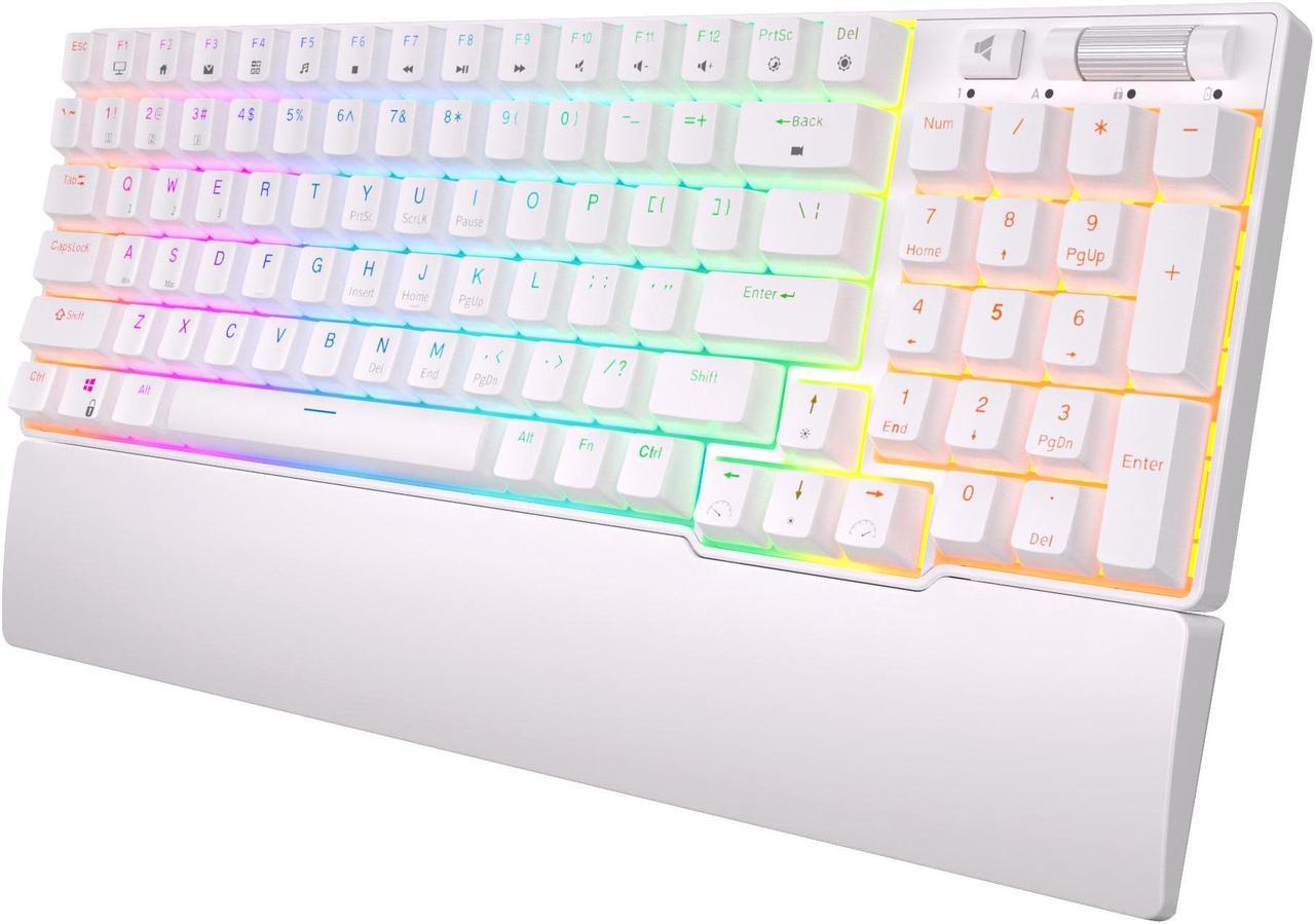 Alt view image 5 of 7 - RK ROYAL KLUDGE RK96 RGB Limited Ed 90% 96 Keys Wireless Triple Mode BT5.0/2.4G/USB-C Hot Swappable Mechanical Keyboard with Wrist Rest Software Support & Massive Battery