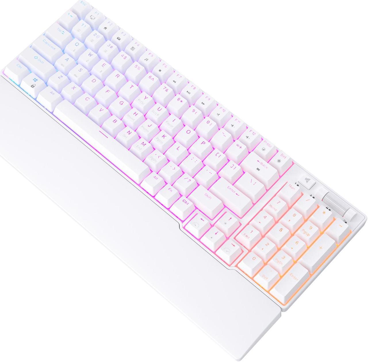 Alt view image 4 of 7 - RK ROYAL KLUDGE RK96 RGB Limited Ed 90% 96 Keys Wireless Triple Mode BT5.0/2.4G/USB-C Hot Swappable Mechanical Keyboard with Wrist Rest Software Support & Massive Battery