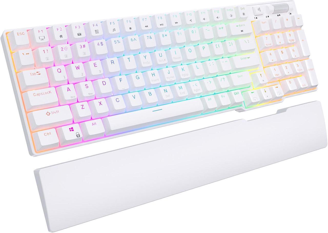 Alt view image 2 of 7 - RK ROYAL KLUDGE RK96 RGB Limited Ed 90% 96 Keys Wireless Triple Mode BT5.0/2.4G/USB-C Hot Swappable Mechanical Keyboard with Wrist Rest Software Support & Massive Battery