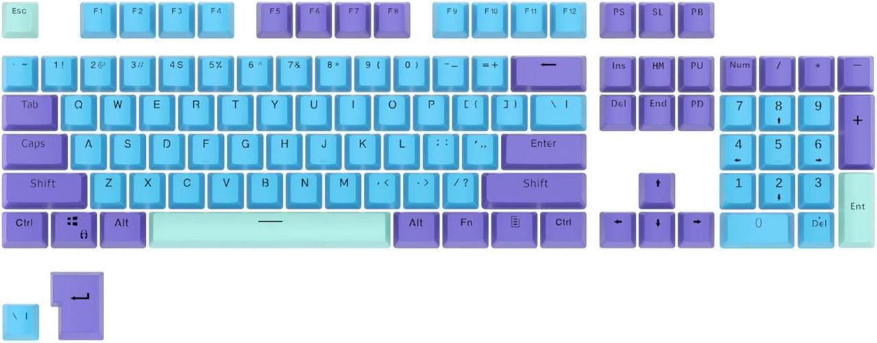 RK ROYAL KLUDGE PBT Keycap set 104 Keys PBT Keycaps Thick PBT Double-Shot Gaming Keycaps for Mechanical Keyboards Keyboard Keys 104 87 61 (Color Random)