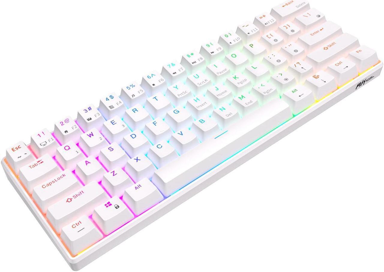 Alt view image 4 of 5 - RK ROYAL KLUDGE RK61 Tri-mode BT5.0/2.4G/USB Mechanical Keyboard 60% 61 Keys RGB Hot-swappable Bluetooth Wireless Gamer Keyboard Red Switch White