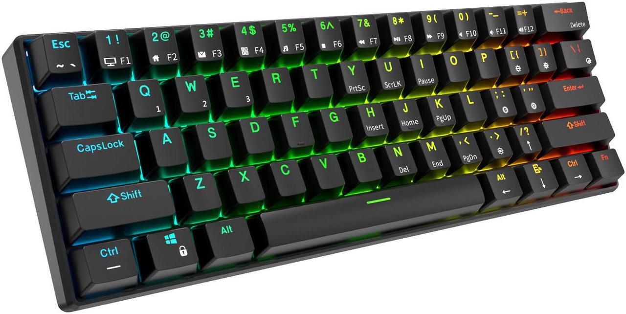Main image of RK ROYAL KLUDGE RK61 Tri-mode BT5.0/2.4G/USB Mechanical Keyboard 60% 61 Keys RGB Hot-swappable Bluetooth Wireless Gamer Keyboard Blue Switch Black