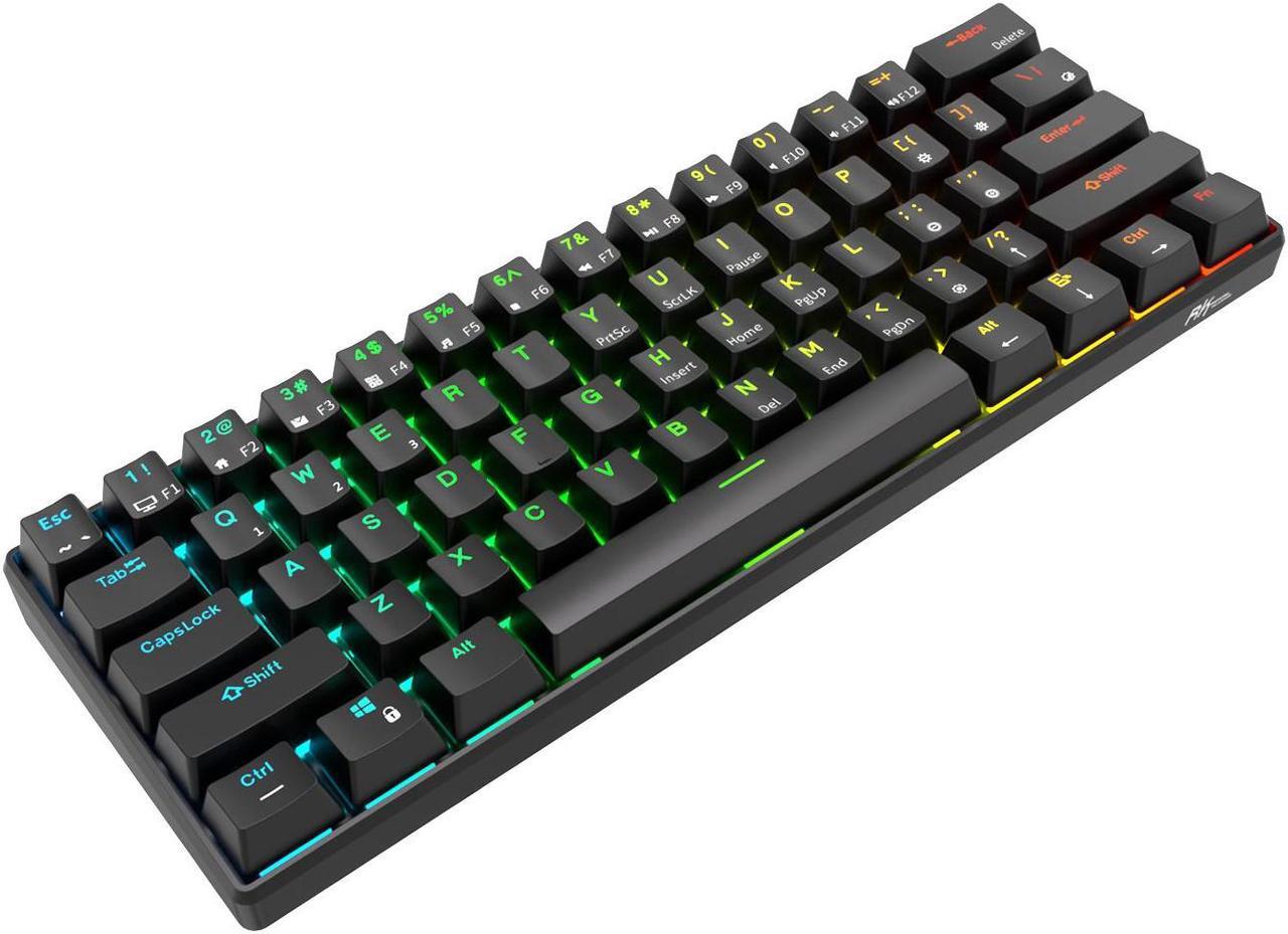 Alt view image 3 of 6 - RK ROYAL KLUDGE RK61 Tri-mode BT5.0/2.4G/USB Mechanical Keyboard 60% 61 Keys RGB Hot-swappable Bluetooth Wireless Gamer Keyboard Blue Switch Black