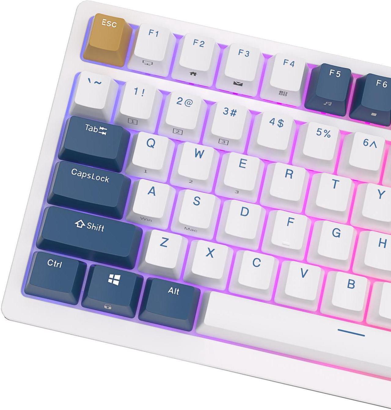 Alt view image 5 of 6 - RK Royal Kludge RK98 2.4G Wireless Gaming Mechanical Keyboard 100 Keys RGB Backlight Hot-swappable Bluetooth Russian Keyboard Red Switch White