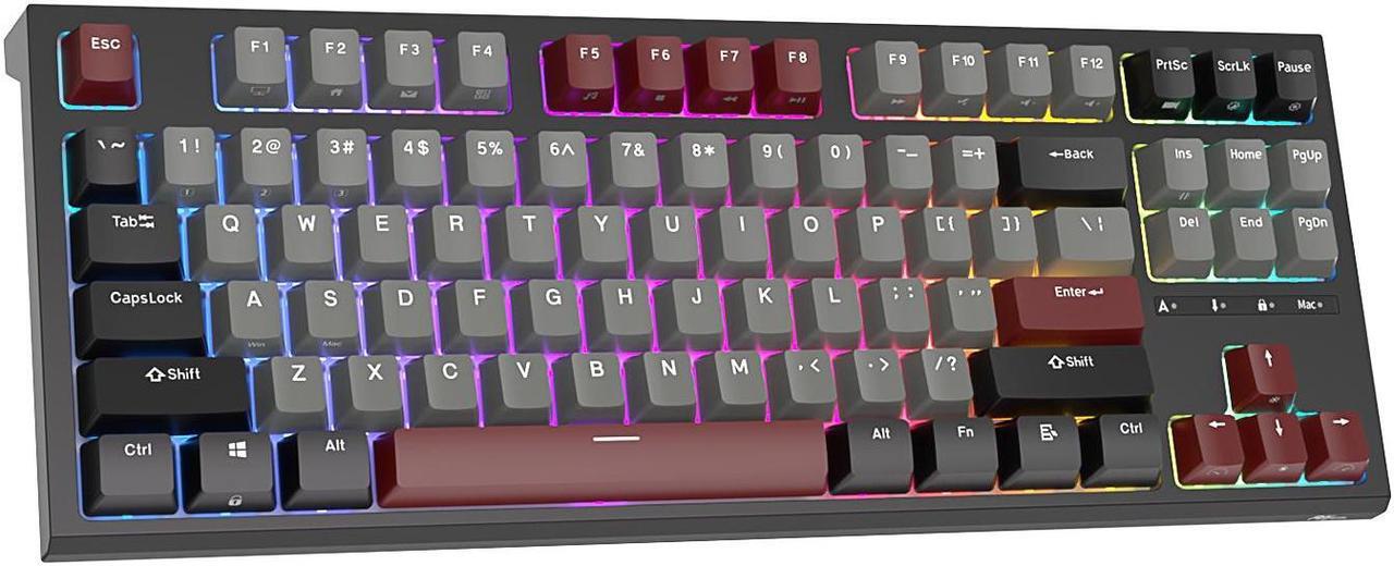 Alt view image 4 of 7 - RK ROYAL KLUDGE R87 Wired Mechanical Keyboard 87 Key RGB Backlit Hot-swappable Gamer Keyboard Customised Keycaps with Dust Cover