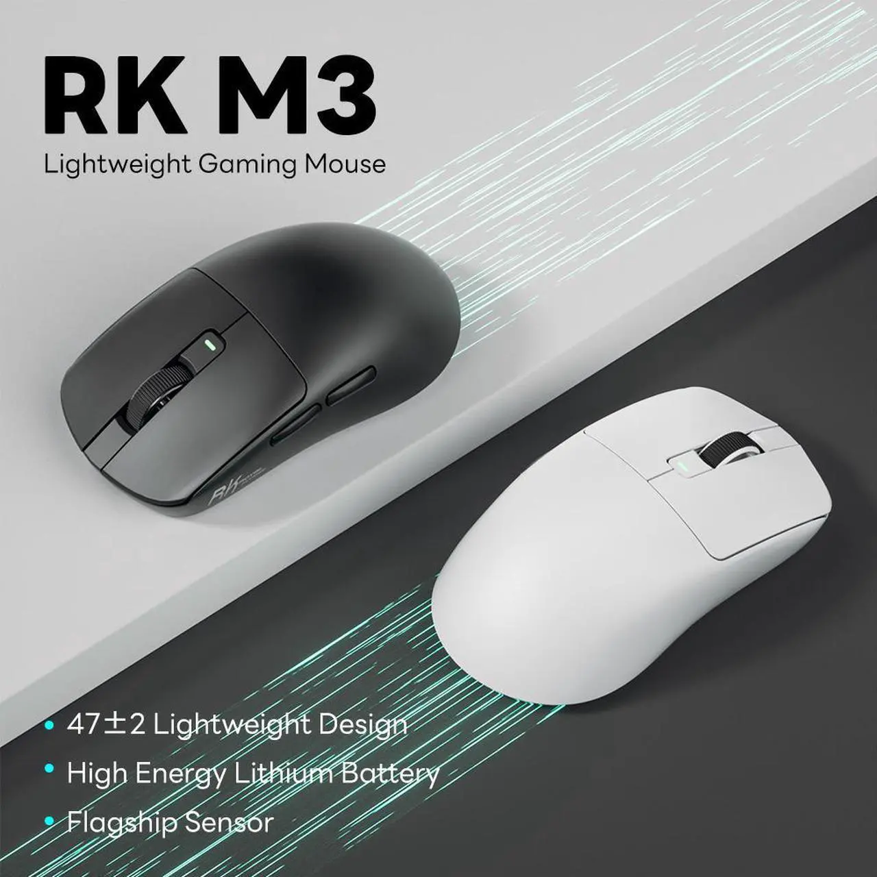 Alt view image 2 of 7 - RK Royal Kludge M3 - Wireless Performance Mouse with Ultra-fast Scrolling, Ergo, 26000 DPI, Quiet Clicks, USB-C, Bluetooth - Black