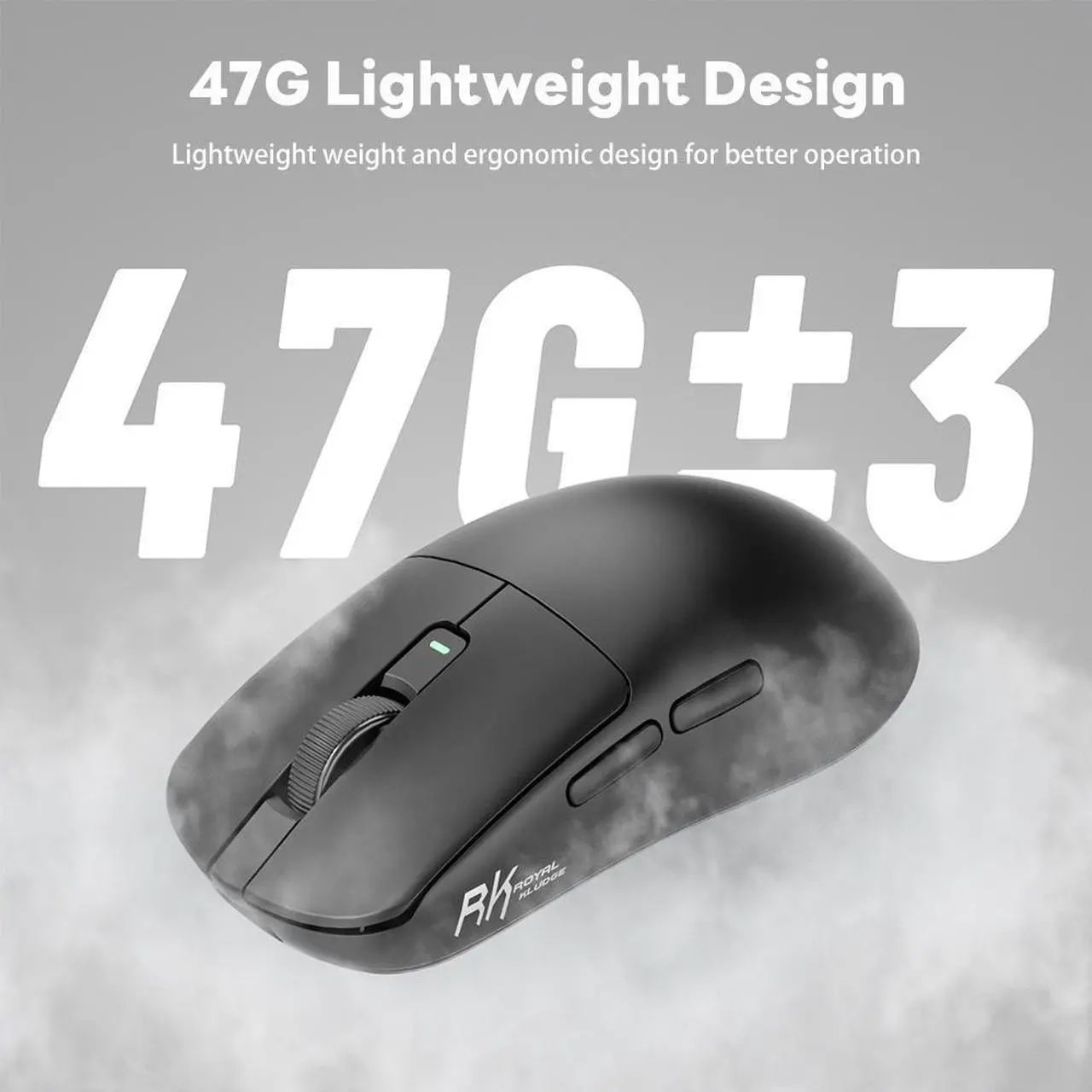 Alt view image 7 of 7 - RK Royal Kludge M3 - Wireless Performance Mouse with Ultra-fast Scrolling, Ergo, 26000 DPI, Quiet Clicks, USB-C, Bluetooth - Black