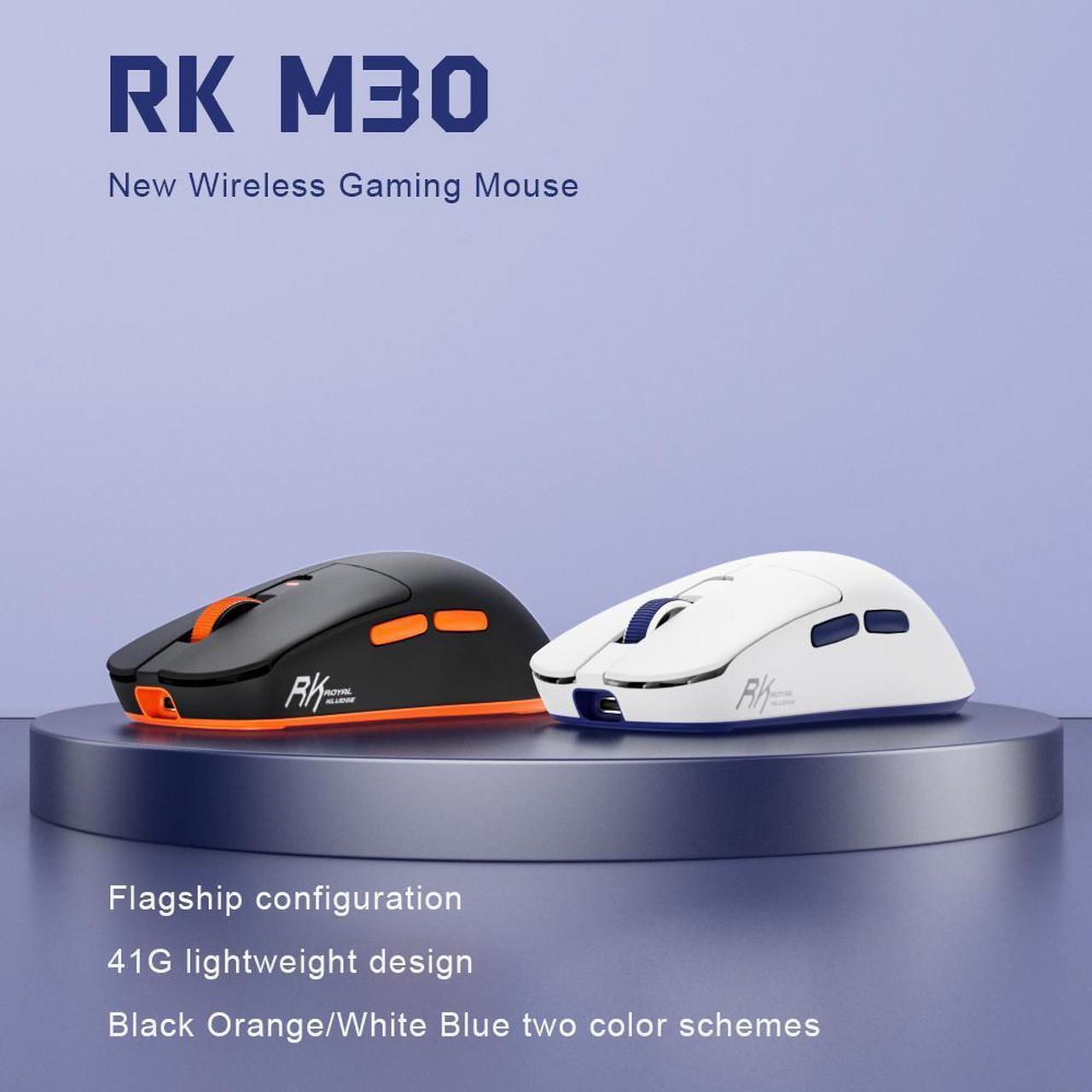 Alt view image 2 of 7 - RK ROYAL KLUDGE M30 Wireless Mouse, 2.4 GHz USB Unifying Receiver, 12000 DPI, 2-Programmable Buttons, 3-Year Battery, Compatible with PC, Mac, Laptop, Chromebook - White