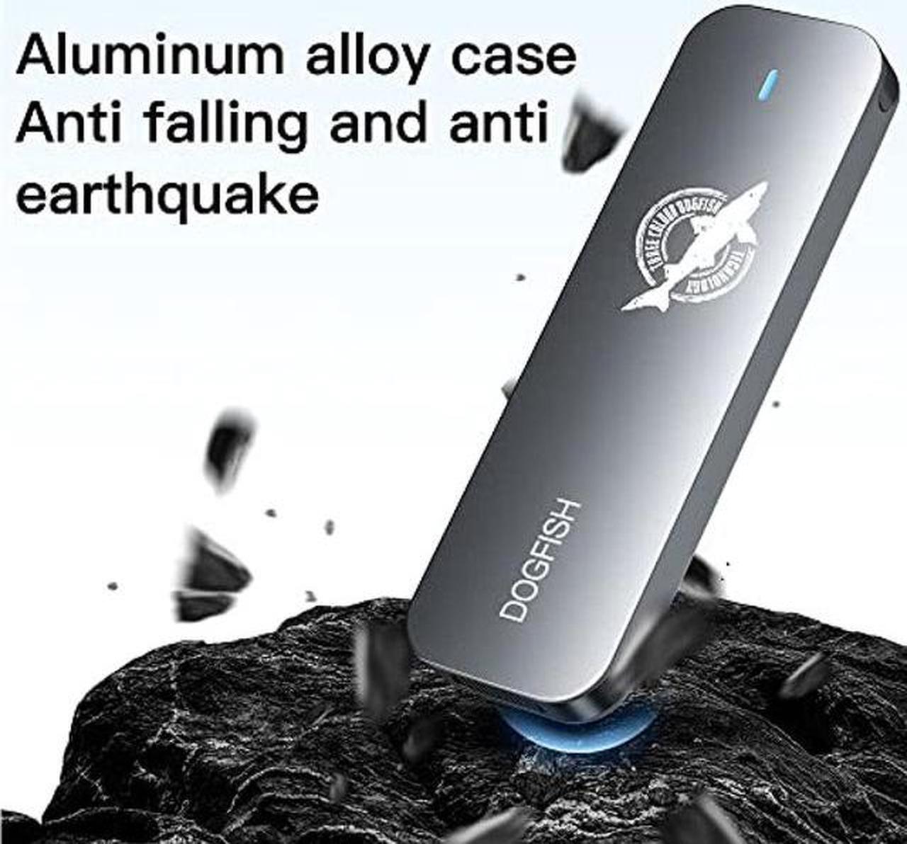 Alt view image 2 of 5 - THREE COLOUR DOGFISH Portable External SSD 1TB 2230/2242/2280 Ngff Grey Metal USB 3.1 Type-C Mini Breathable Solid State Drive for Mac/Windows/Android/Linux(up to 6Gbps ,with LED Indicator)