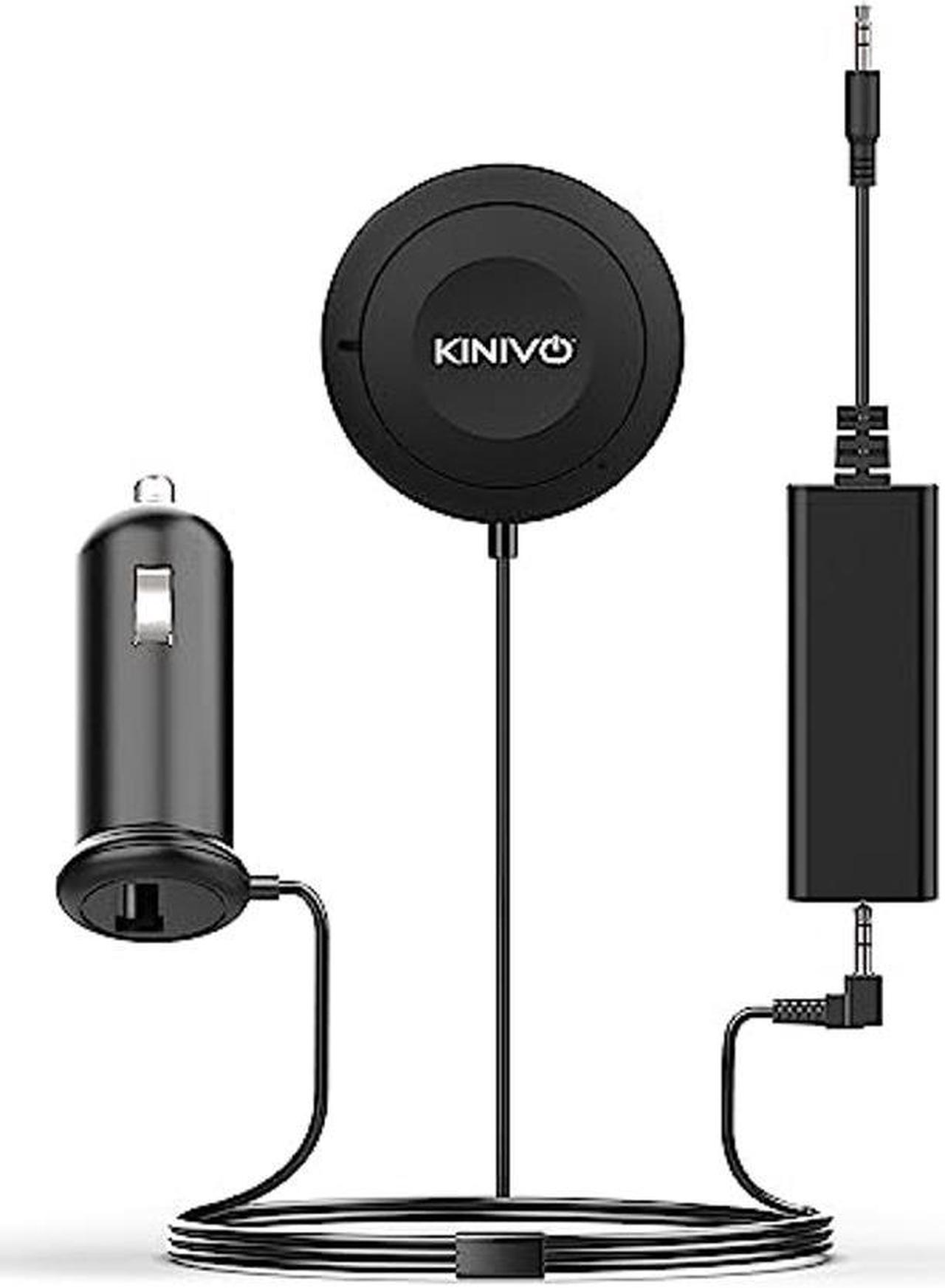 Alt view image 2 of 5 - Kinivo BTC450 Bluetooth Car Kit (Hands-Free, AUX Bluetooth Adapter for Cars with Ground Loop Noise Isolator, 3.5mm Aux Input, Apt-X, Multipoint)