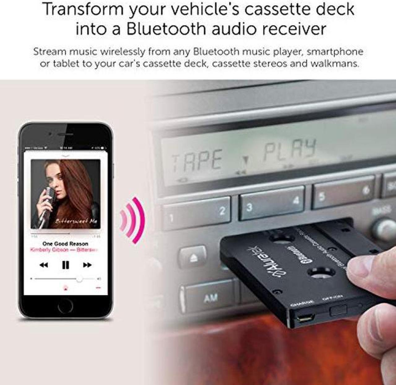 Alt view image 2 of 5 - Aluratek Universal Bluetooth Audio Cassette Receiver, Built-in Rechargeable Battery, Up to 8 Hours Playtime, Audio Receiving up to 33 Feet