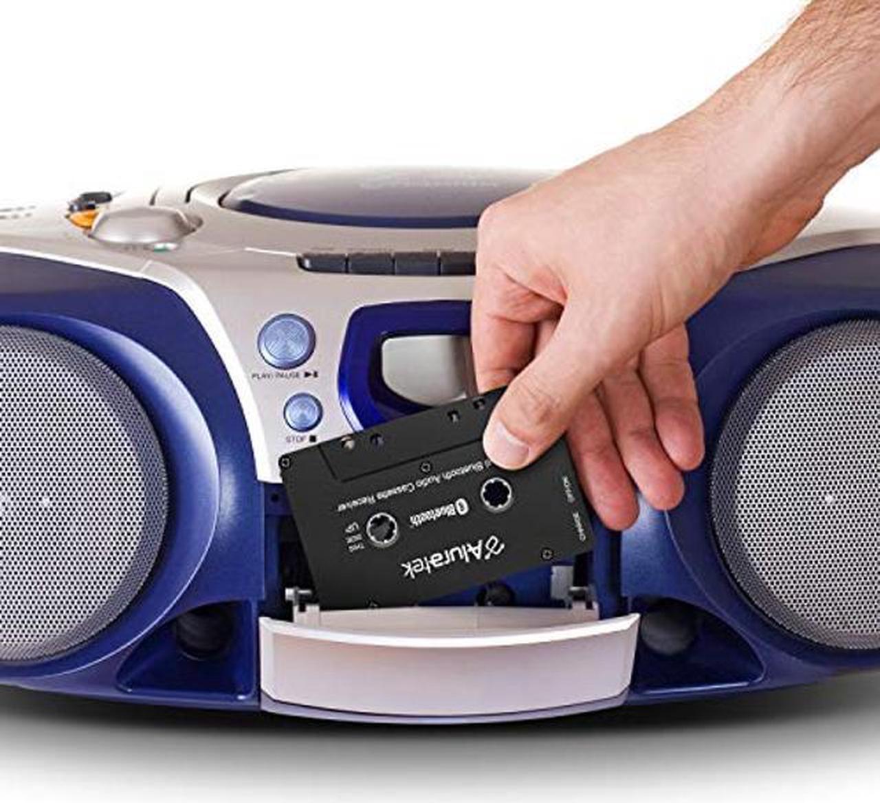 Alt view image 5 of 5 - Aluratek Universal Bluetooth Audio Cassette Receiver, Built-in Rechargeable Battery, Up to 8 Hours Playtime, Audio Receiving up to 33 Feet