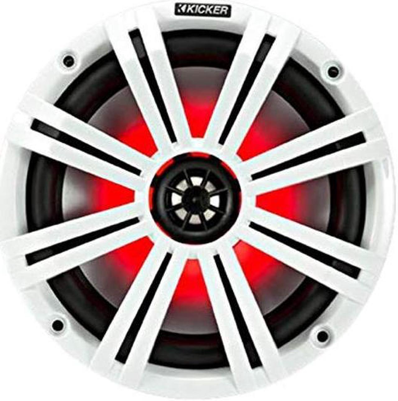 Alt view image 2 of 3 - KICKER 8" White Marine LED Speakers - 2-Pairs of OEM Replacement Speakers