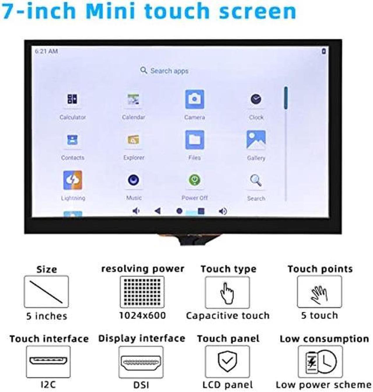Alt view image 2 of 5 - youyeetoo 7inch MIPI LCD Touch Screen 1024x600 5 Point Capacitive 75Hz Support Tinker Board 2S, Firefly ITX-RK3568J/ROC-RK3568-PC/ROC-RK3588S-PC/ITX-3588J