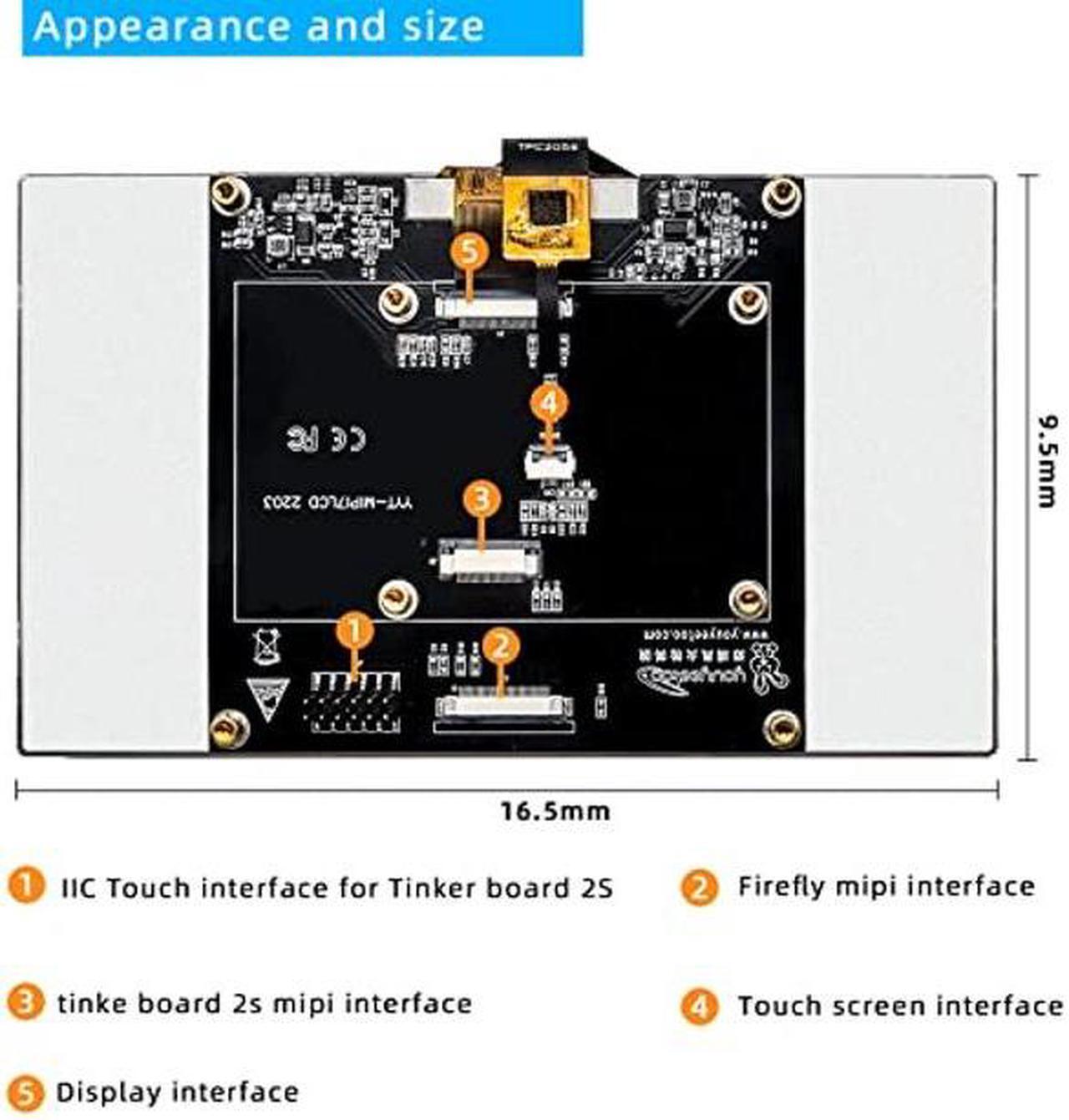 Alt view image 3 of 5 - youyeetoo 7inch MIPI LCD Touch Screen 1024x600 5 Point Capacitive 75Hz Support Tinker Board 2S, Firefly ITX-RK3568J/ROC-RK3568-PC/ROC-RK3588S-PC/ITX-3588J