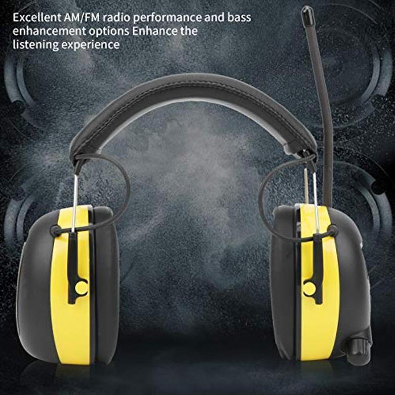 Alt view image 3 of 5 - AM/FM/MP3 Radio Headphone with Digital Display, 30dB NRR Stereo Ear Protection Noise Reduction Ear Muffs, Hearing Protection Headphone Ear Defender for Mowing Lawn, Working, Snowblowing