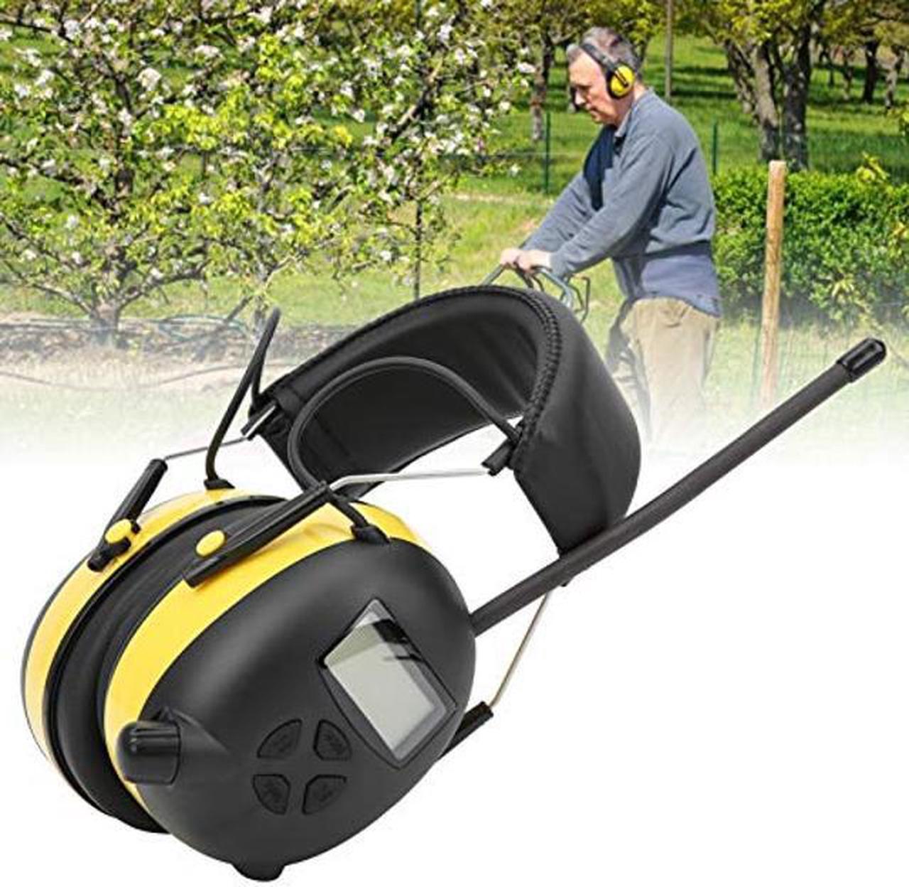 Alt view image 5 of 5 - AM/FM/MP3 Radio Headphone with Digital Display, 30dB NRR Stereo Ear Protection Noise Reduction Ear Muffs, Hearing Protection Headphone Ear Defender for Mowing Lawn, Working, Snowblowing