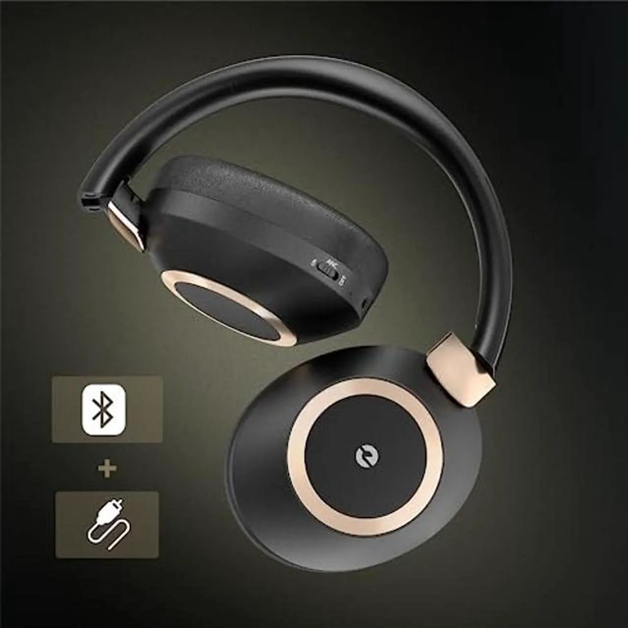 Alt view image 3 of 5 - Active Noise Cancelling Headphones, 100H Playtime Headphones Wireless Bluetooth, Bluetooth Headphones with Microphone, Over- Ear Wireless Headphones with Deep Bass,Fast Charging for Travel,Office,Home