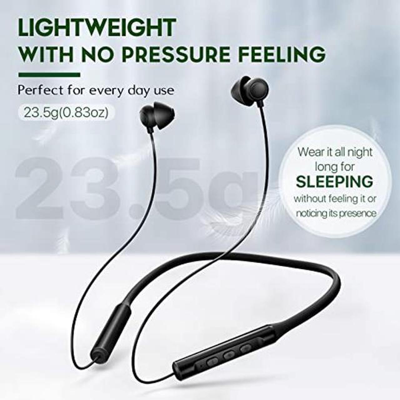 Alt view image 2 of 5 - Hearprotek Wireless Lightweight Sleeping Headphones, Neckband Bluetooth 5.2 Wireless Sleep in-Ear Earbuds, Ultra Soft Portable Sleep Headphones for Side Sleepers, Working, Relaxing, Meditating