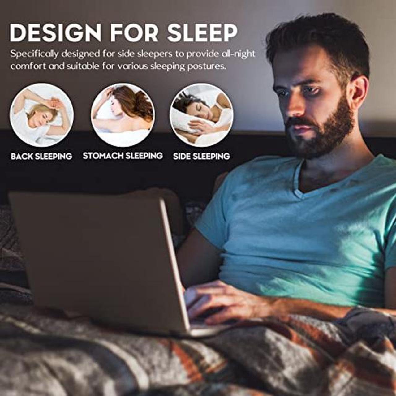 Alt view image 4 of 5 - Hearprotek Wireless Lightweight Sleeping Headphones, Neckband Bluetooth 5.2 Wireless Sleep in-Ear Earbuds, Ultra Soft Portable Sleep Headphones for Side Sleepers, Working, Relaxing, Meditating