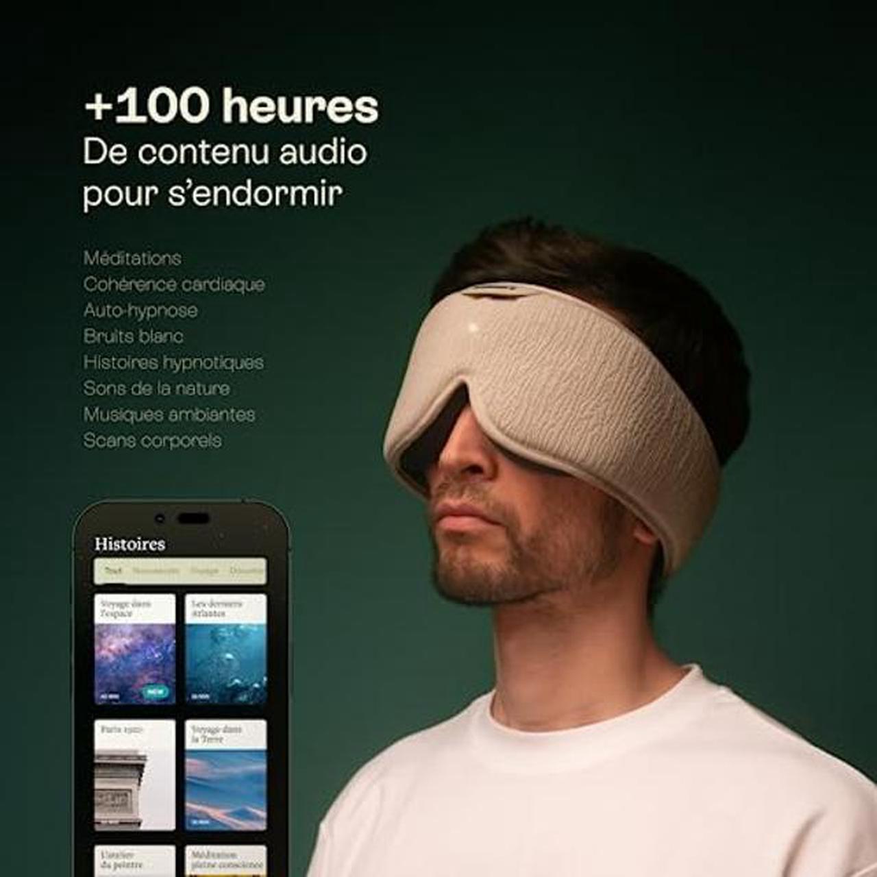 Alt view image 3 of 5 - HoomBand Ultimate | Wireless Sleep Headphones Bluetooth 5.2 | 100% Blackout Mask | Sound Therapy, Free Hypnotic Stories, Meditation, White Noise | Adjustable Headband | Magnetic Cable