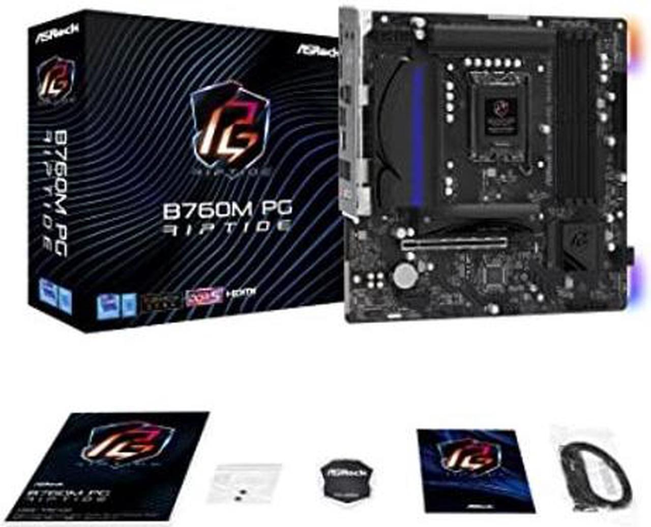 Alt view image 4 of 5 - ASRock B760M PG Riptide Intel 12th & 13th Generation CPU (LGA1700) B760 Chipset, DDR5 Micro ATX Motherboard
