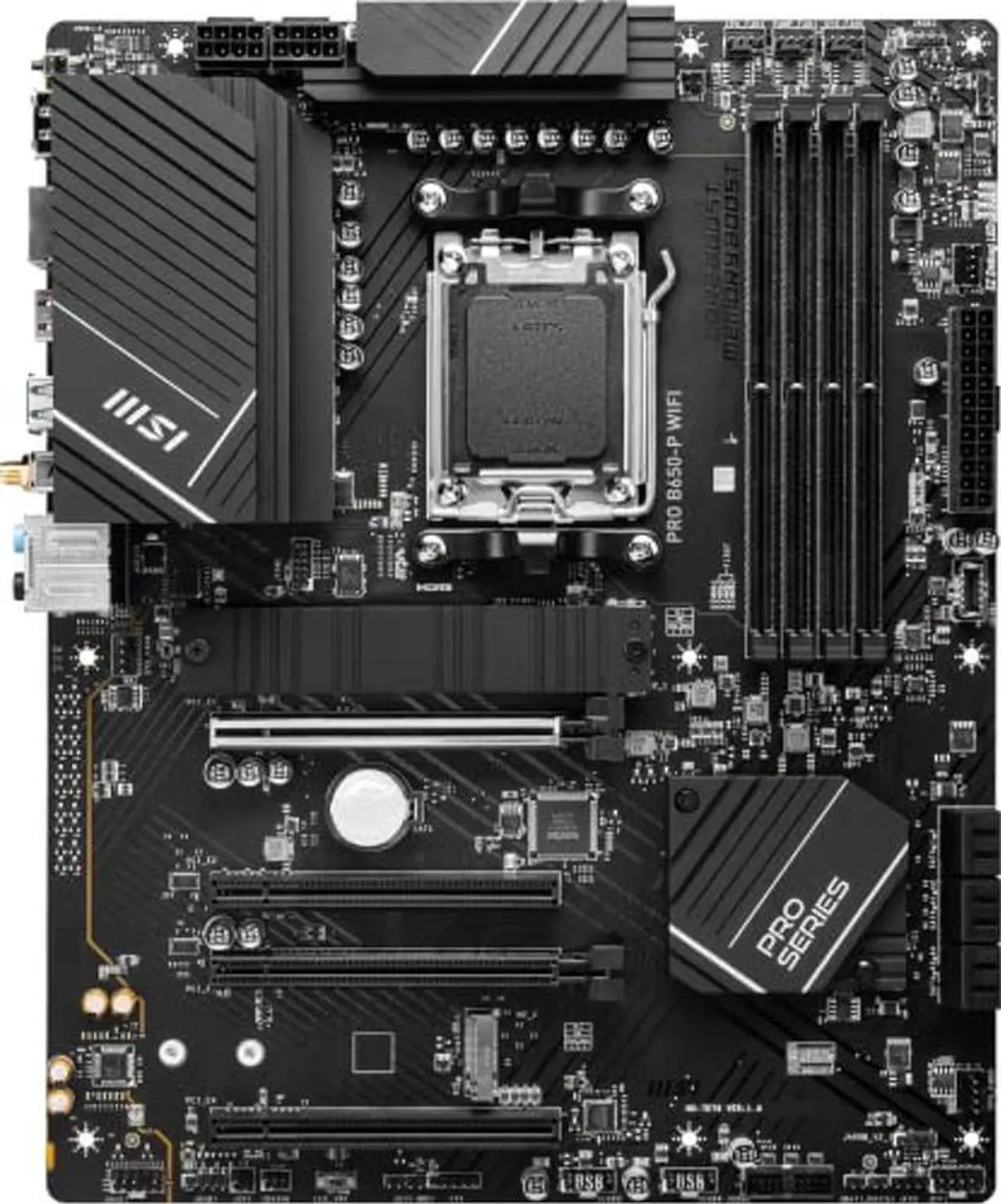 Alt view image 2 of 5 - MSI PRO B650-P WiFi ProSeries Motherboard (AMD AM5, ATX, DDR5, PCIe 4.0, M.2, SATA 6Gb/s, USB 3.2 Gen 2, HDMI/DP, Wi-Fi 6E, AMD Ryzen 7000 Series Desktop Processors)
