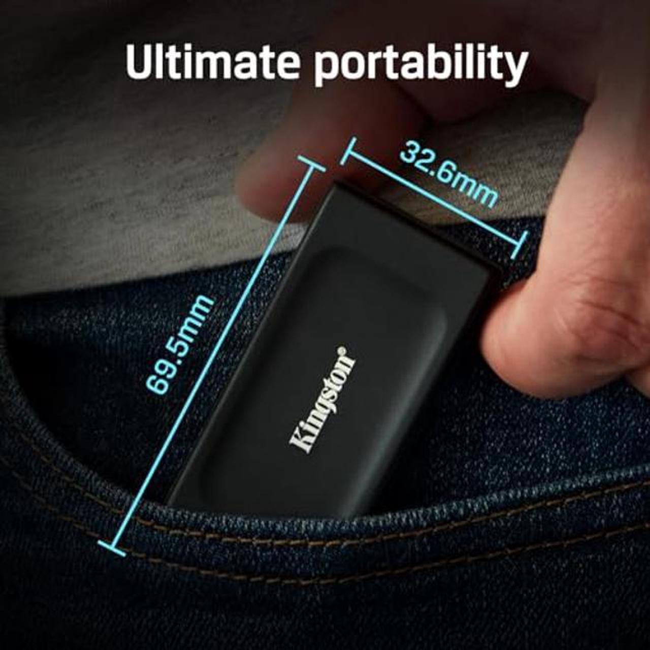 Alt view image 2 of 5 - Kingston XS1000 1TB SSD | Pocket-Sized | USB 3.2 Gen 2 | External Solid State Drive | Up to 1050MB/s | SXS1000/1000G
