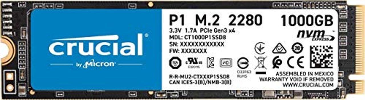 Main image of Crucial P1 1TB 3D NAND NVMe PCIe Internal SSD, up to 2000MB/s - CT1000P1SSD8