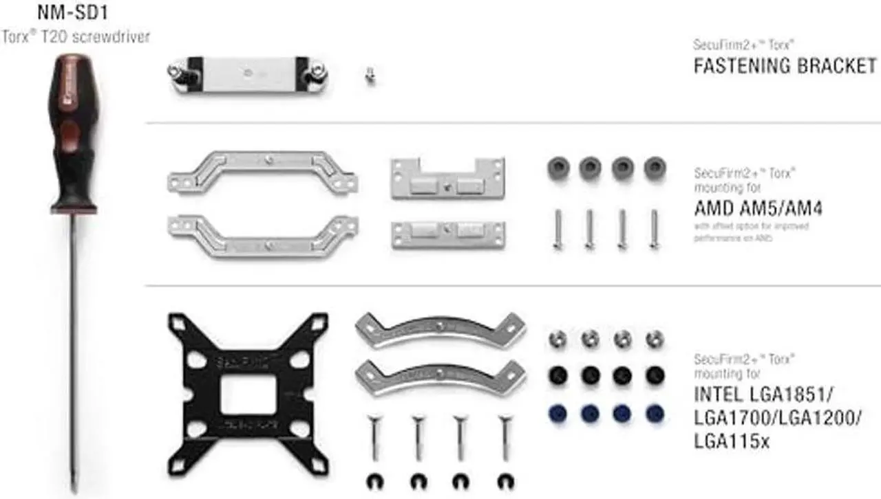 Alt view image 2 of 5 - Noctua NM-M1-MP78, CPU Cooler Mounting-Kit for AMD AM5/AM4 and Intel LGA1851/LGA1700/LGA1200
